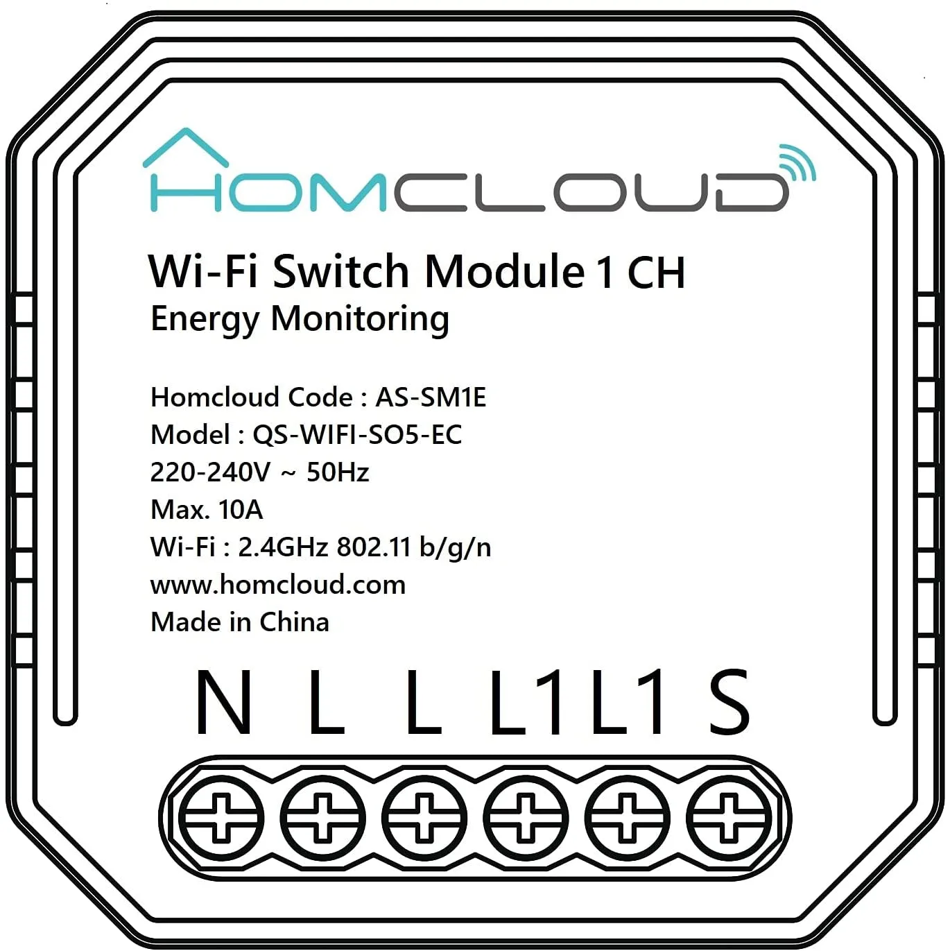 HomCloud QS-WIFI-S05-EC 1 Channel