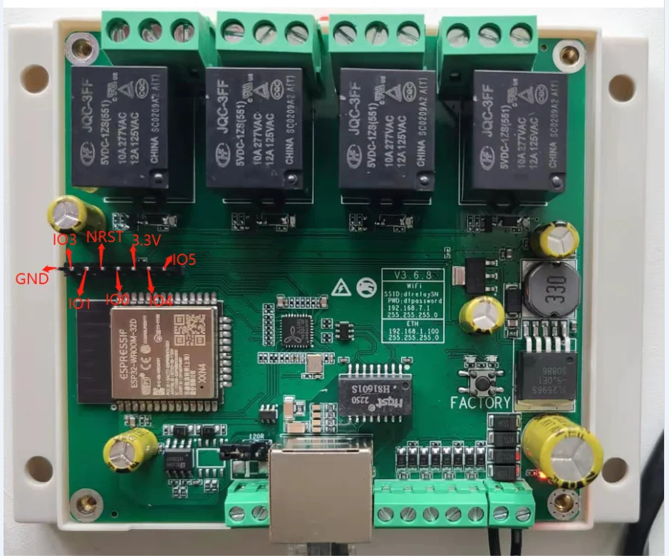 Dingtian 4 Channel Relay Board (DT-R004) Configuration for Tasmota