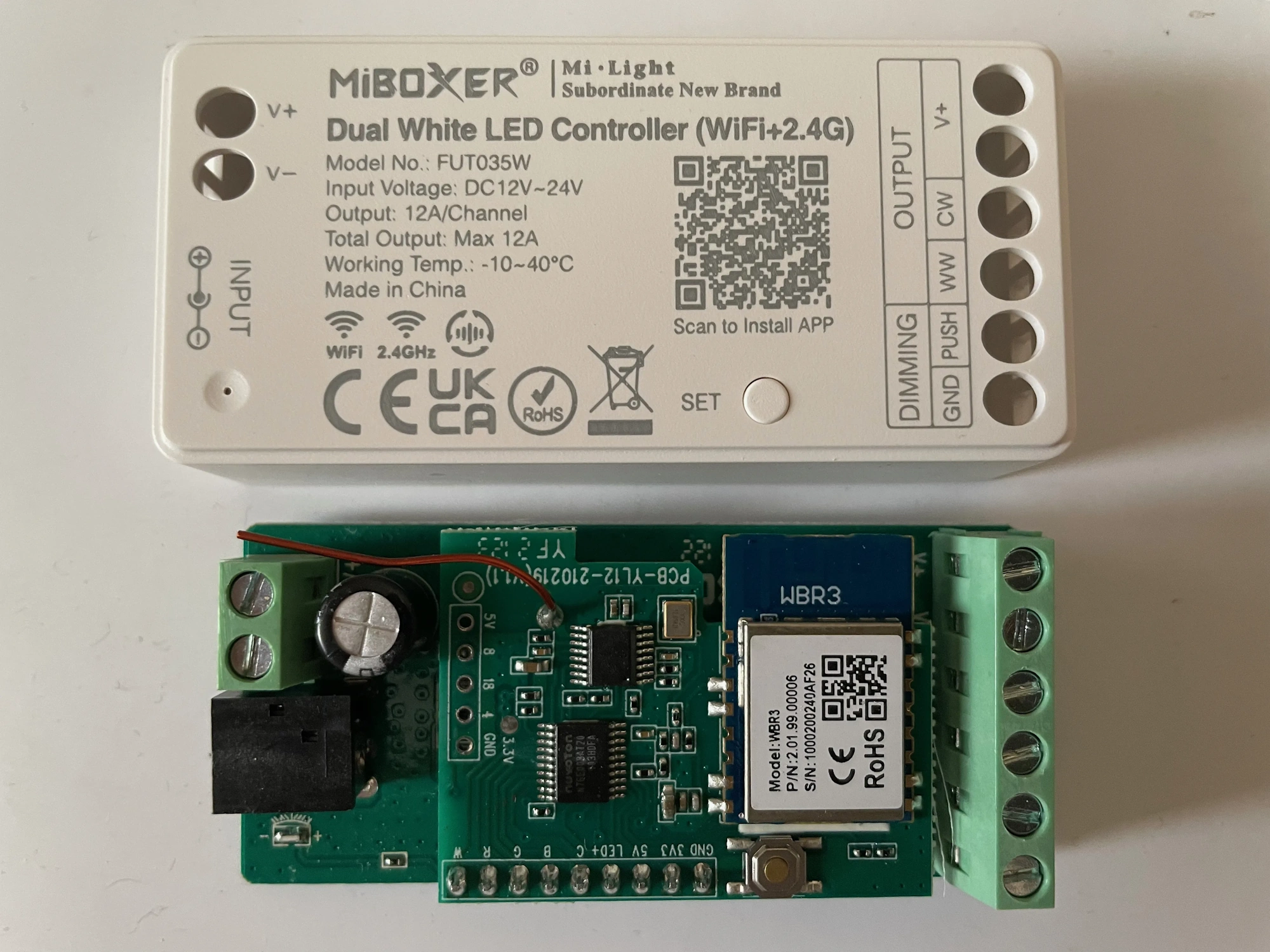 MiBoxer FUT035W Dual White LED Controller (WIFI+2.4G) Board