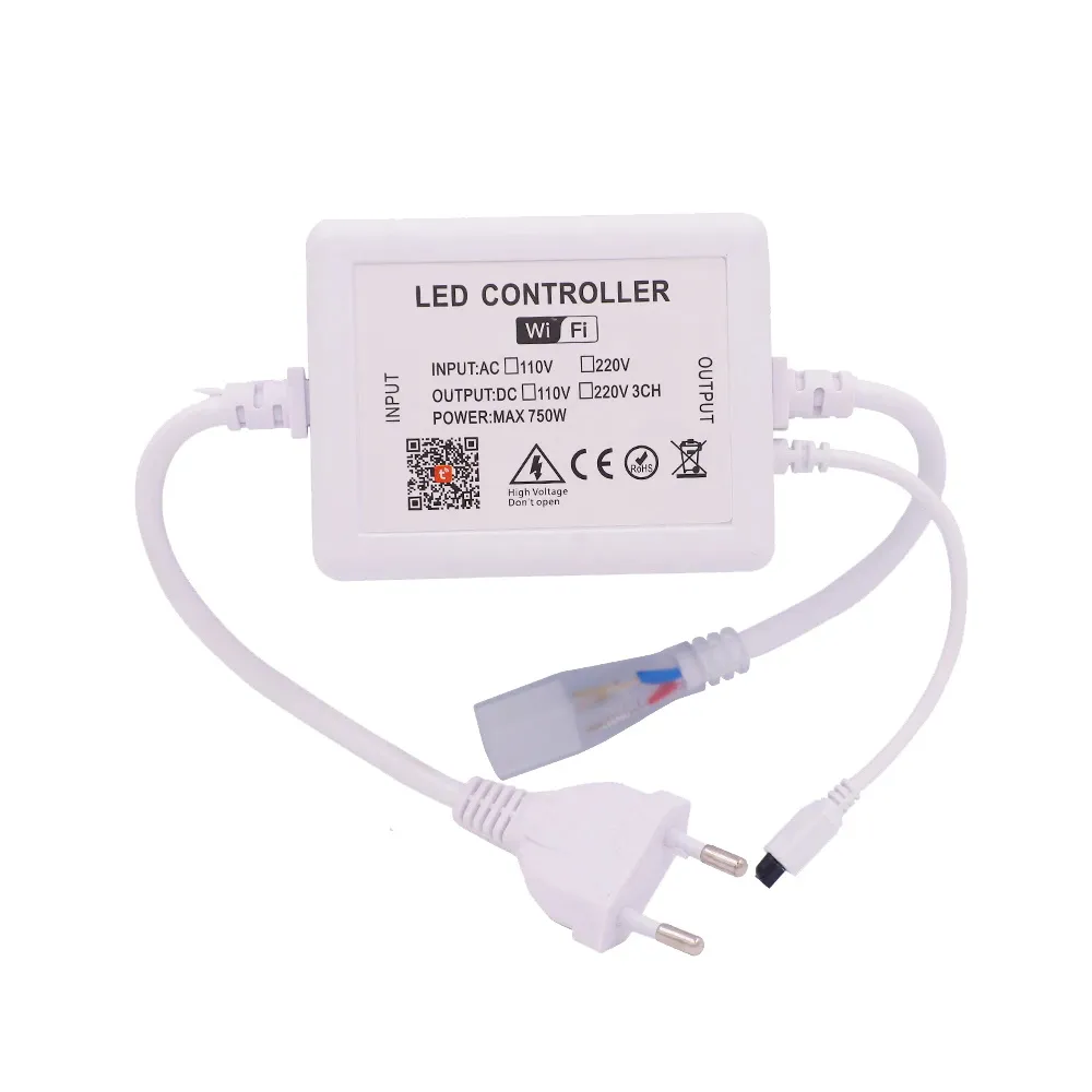 High Voltage RGB LED Strip Controller with IR Remote